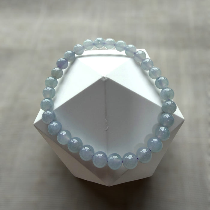 Icy Purple Bead Jadeite Bracelet