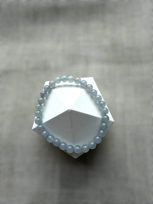 Icy Purple Bead Jadeite Bracelet