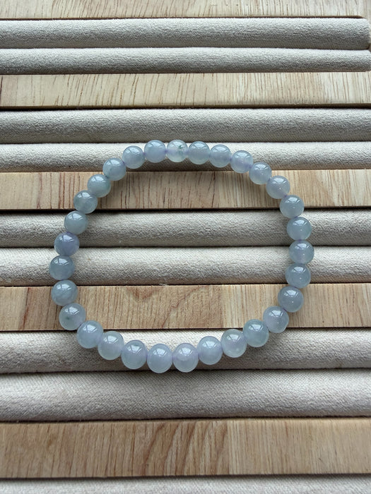 Icy Purple Bead Jadeite Bracelet