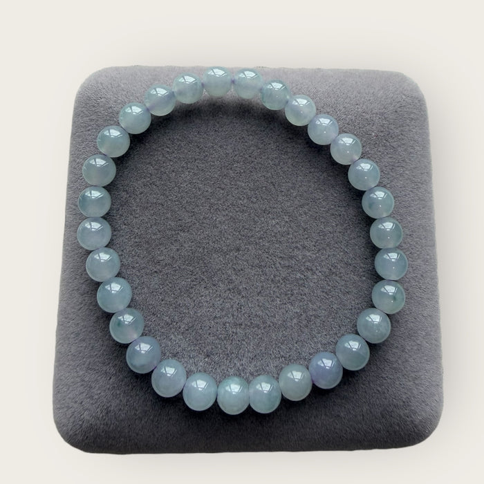 Icy Purple Bead Jadeite Bracelet