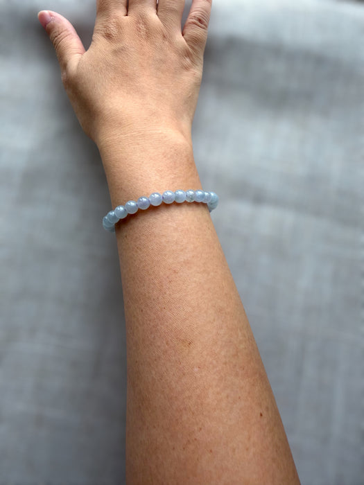 Icy Purple Bead Jadeite Bracelet