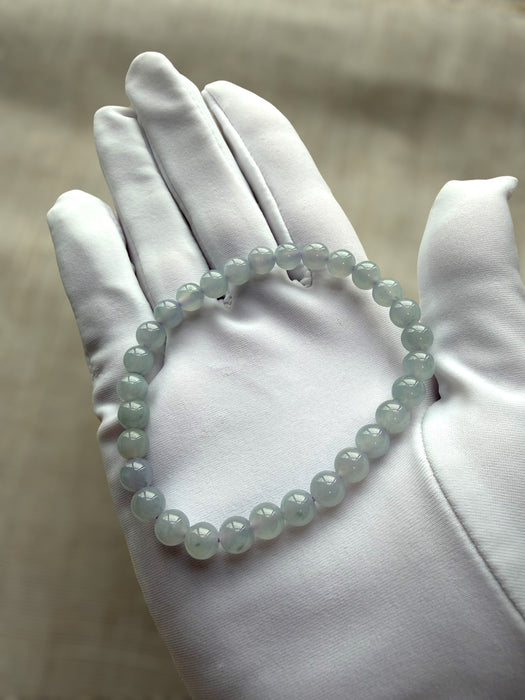 Icy Purple Bead Jadeite Bracelet