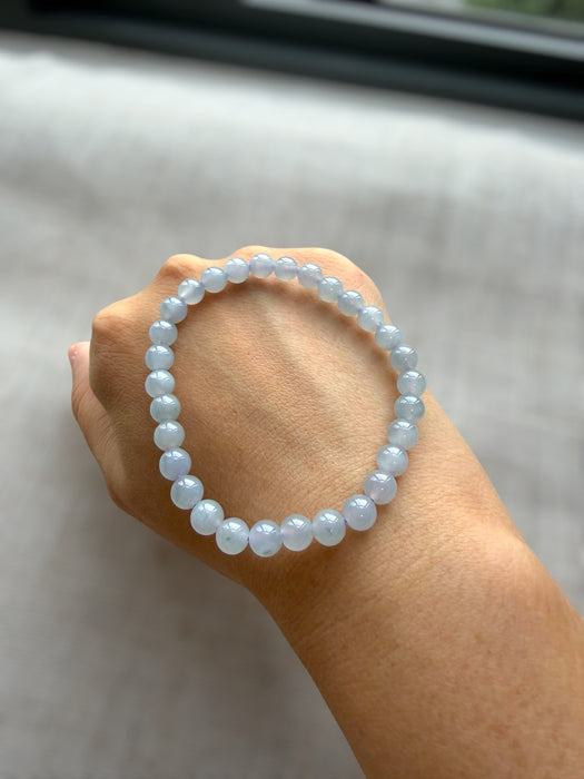 Icy Purple Bead Jadeite Bracelet