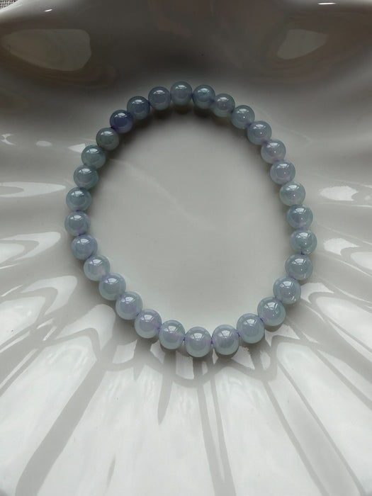Icy Purple Bead Jadeite Bracelet