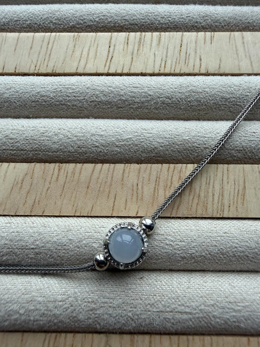 Purple Cabochon Jadeite Bracelet