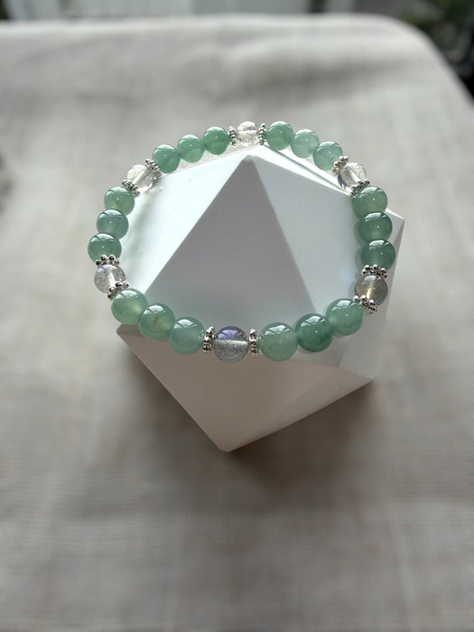 Green Guatemala Jadeite Moonstone Bead Bracelet