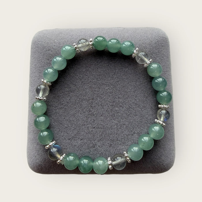 Green Guatemala Jadeite Moonstone Bead Bracelet