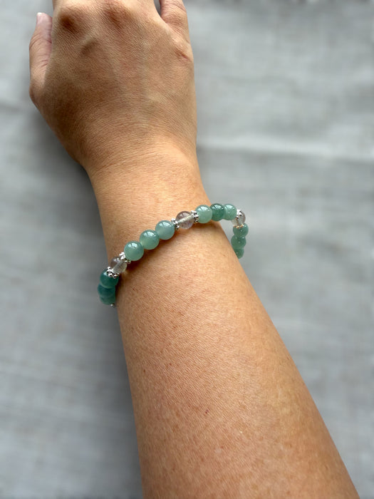 Green Guatemala Jadeite Moonstone Bead Bracelet