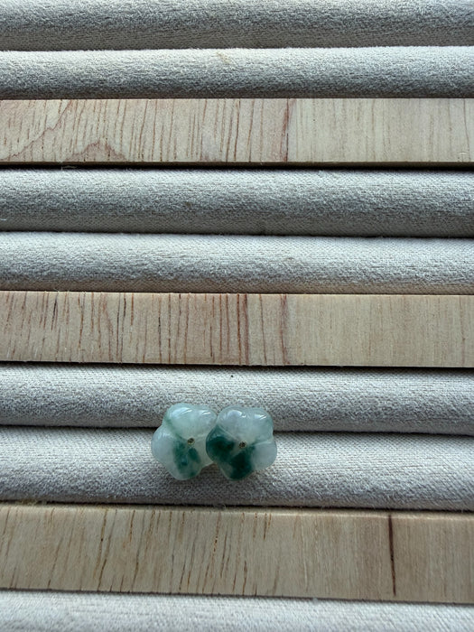 Dainty Floral Jadeite Earring Studs