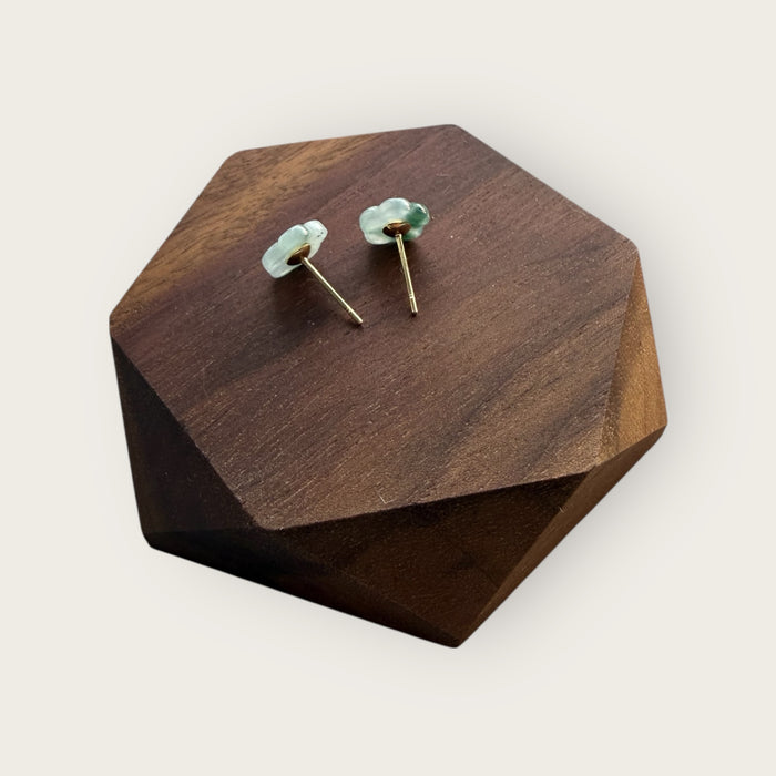 Dainty Floral Jadeite Earring Studs