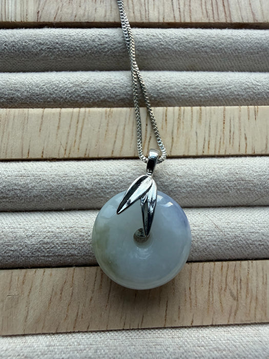 Dainty Purple Jadeite Donut Necklace