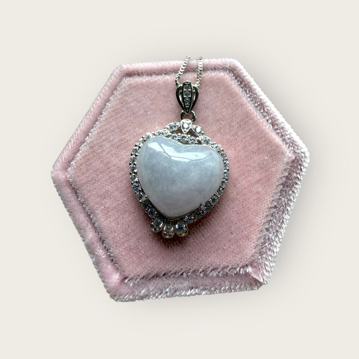 Purple Jadeite Heart Necklace