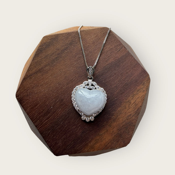 Purple Jadeite Heart Necklace