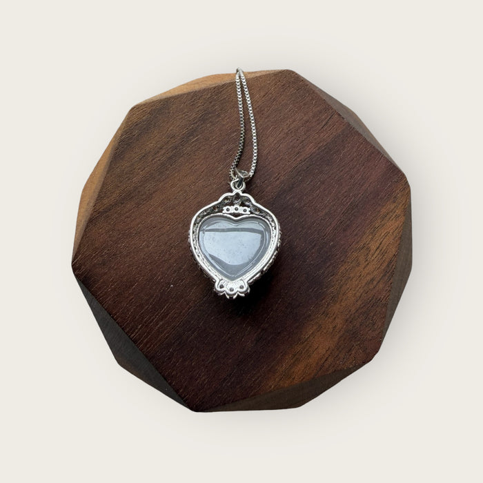 Purple Jadeite Heart Necklace