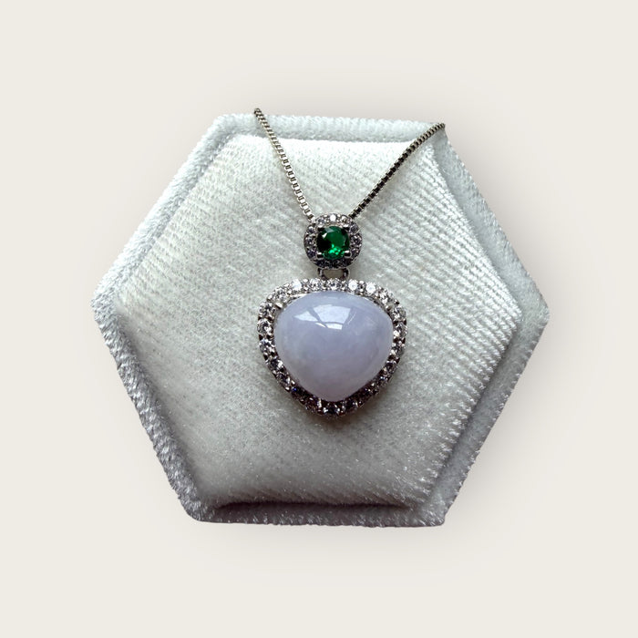 Purple Jadeite Heart Necklace