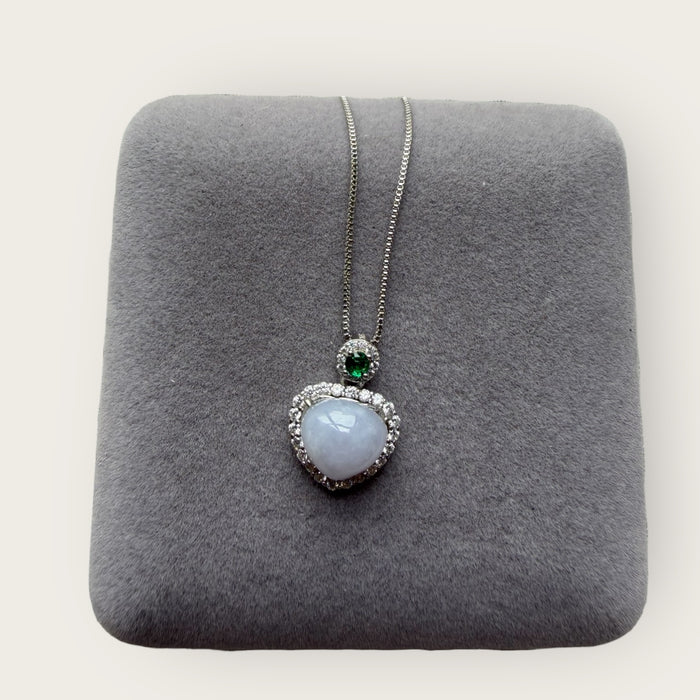 Purple Jadeite Heart Necklace