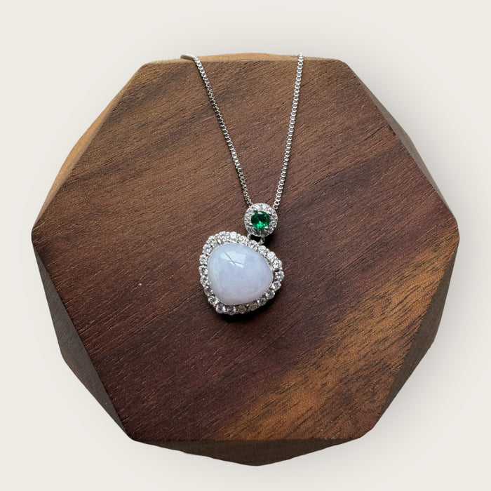 Purple Jadeite Heart Necklace