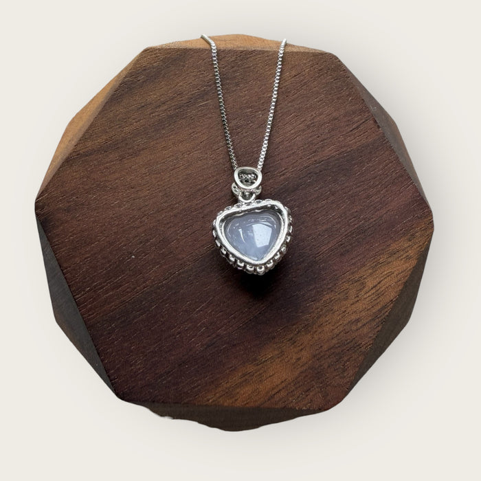 Purple Jadeite Heart Necklace