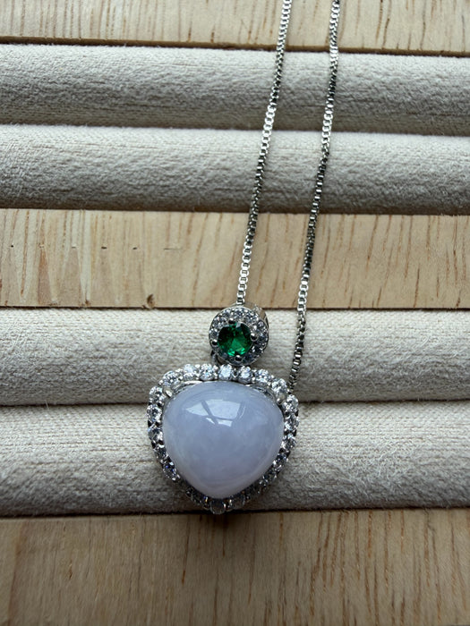 Purple Jadeite Heart Necklace