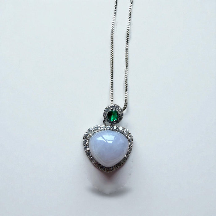 Purple Jadeite Heart Necklace