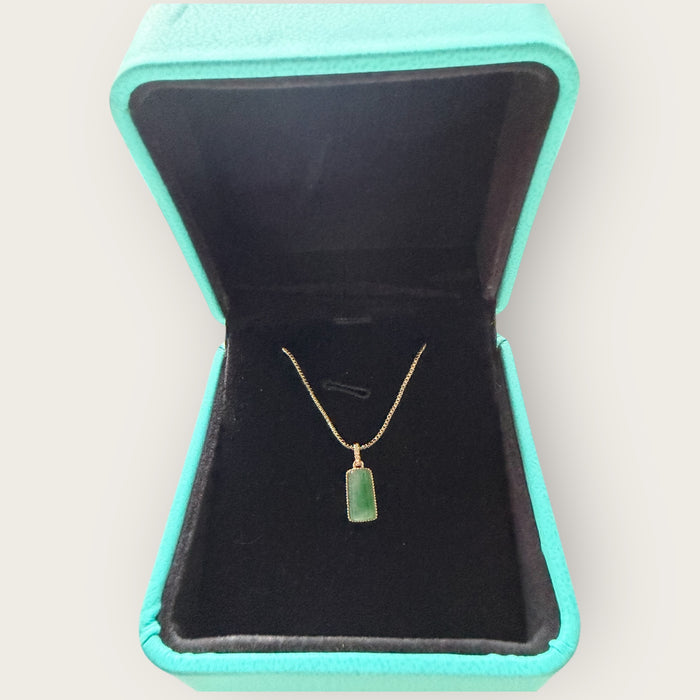 Green Jadeite Pendant Necklace - 18K Gold