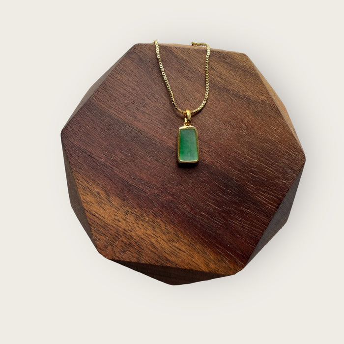 Green Jadeite Pendant Necklace - 18K Gold