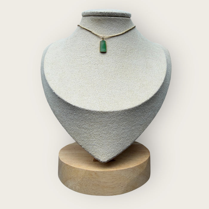 Green Jadeite Pendant Necklace - 18K Gold