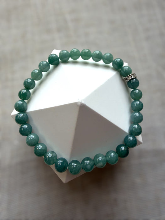 Green Guatemala Jadeite Bead Bracelet