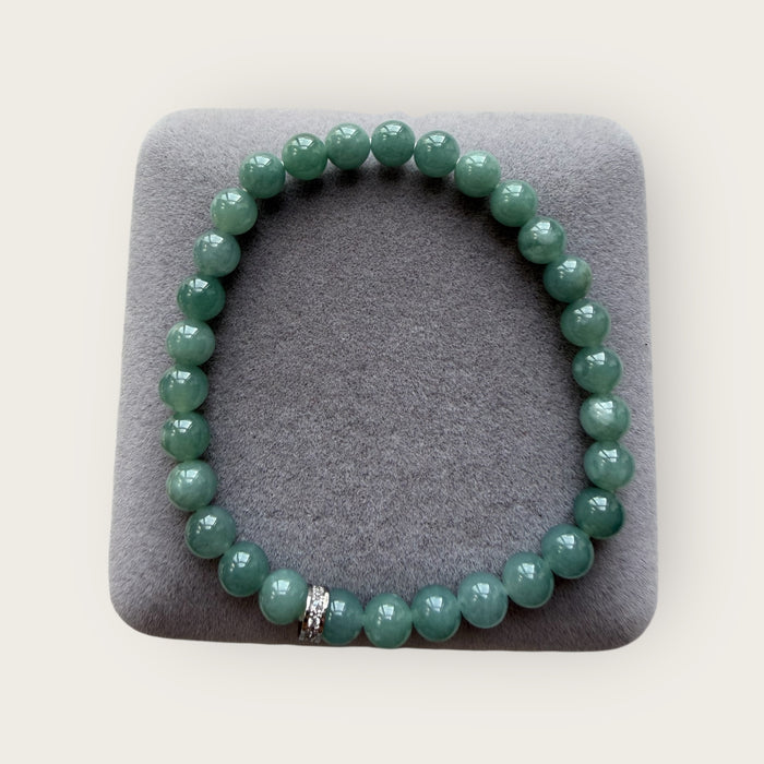 Green Guatemala Jadeite Bead Bracelet
