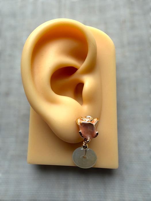 Rose Jadeite Donut Earring Studs