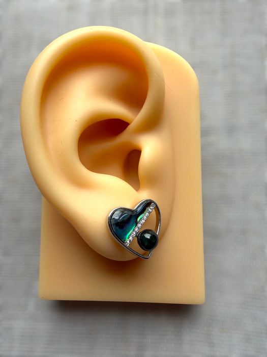 Heart Jadeite Earring Studs