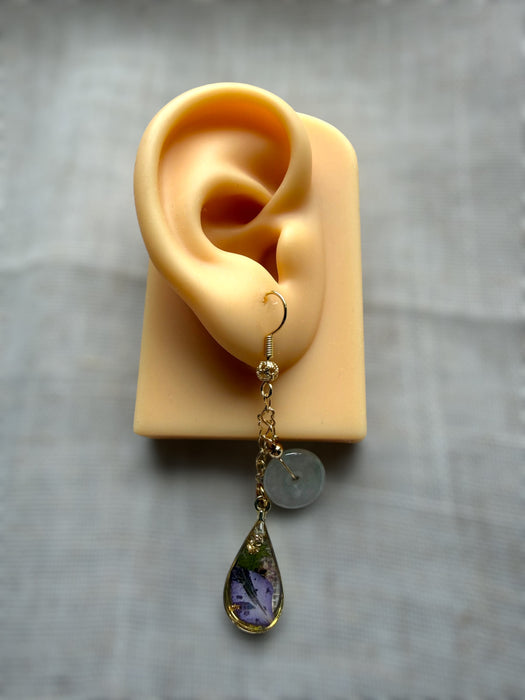 Floral Jadeite Earring Hooks