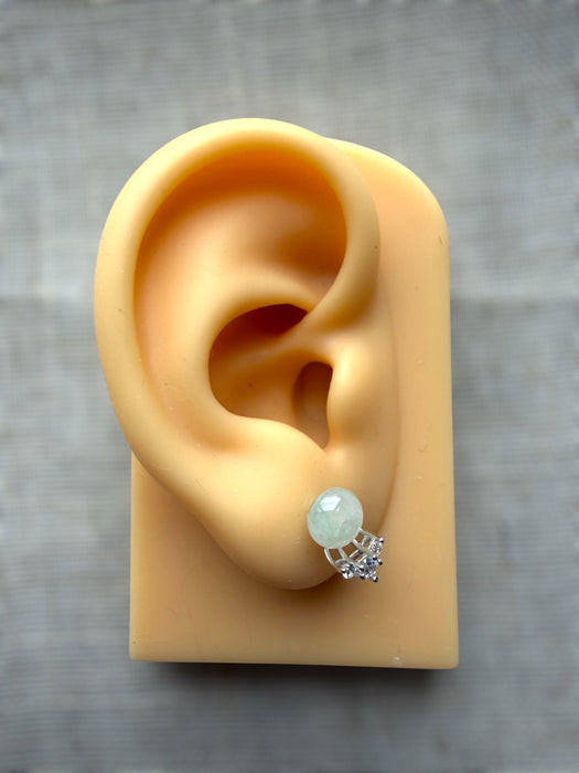 Jadeite Butterfly Sparkle Studs