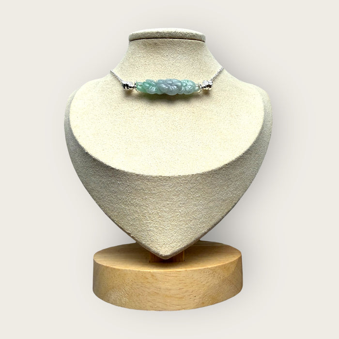 Trio Flower Jadeite Necklace