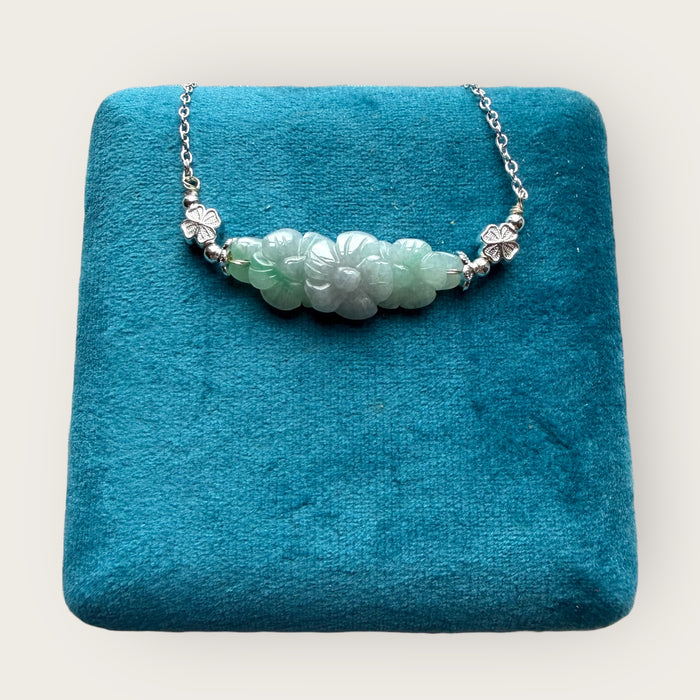 Trio Flower Jadeite Necklace