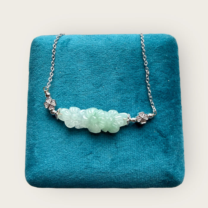 Trio Flower Jadeite Necklace