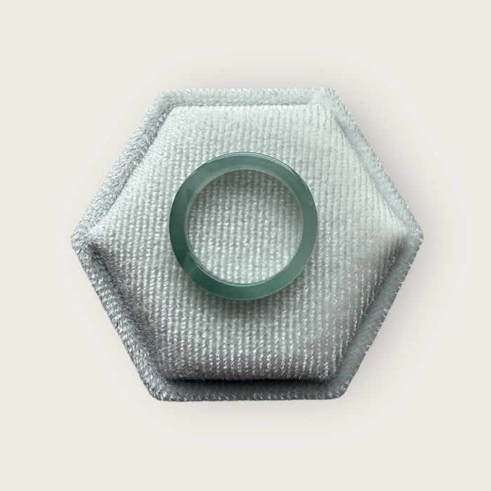 Green Jadeite Square Ring