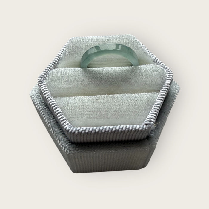 Green Jadeite Square Ring