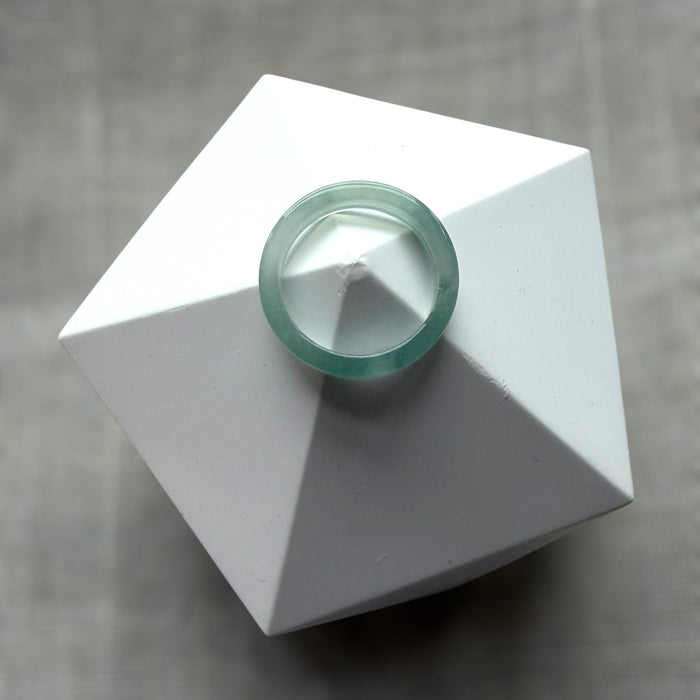 Green Jadeite Square Ring