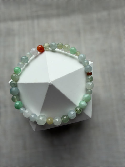 Multi Colour Jadeite Bead Bracelet