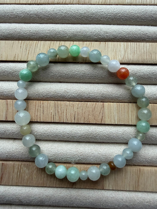 Multi Colour Jadeite Bead Bracelet