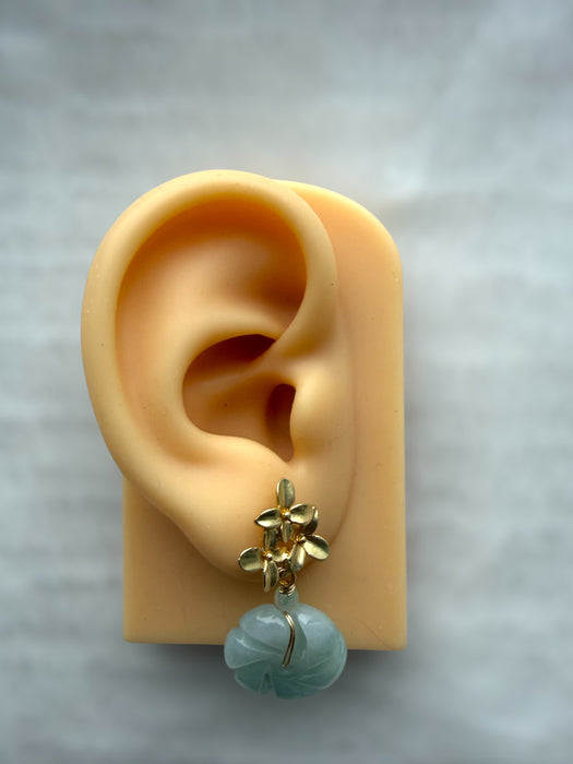 Green Windmill Jadeite Earring Studs