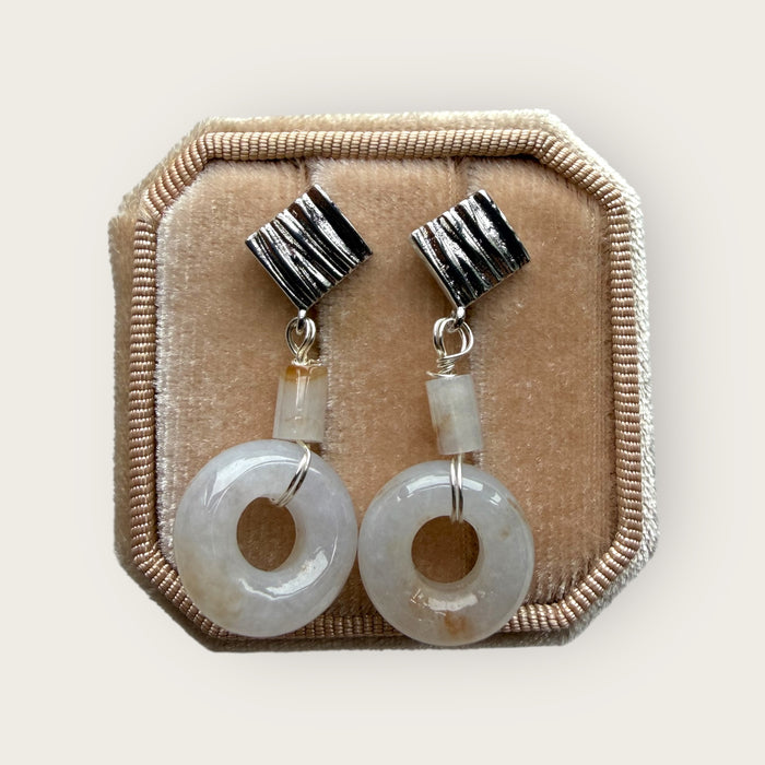 Sajin Donut Jadeite Earring Studs
