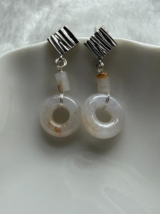 Sajin Donut Jadeite Earring Studs