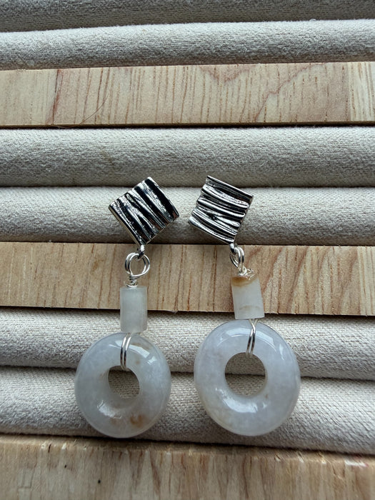 Sajin Donut Jadeite Earring Studs