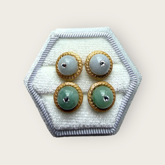 Wheel Jadeite Earring Studs