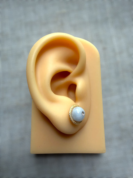 Wheel Jadeite Earring Studs