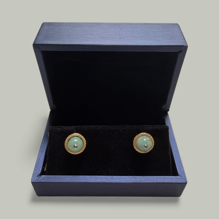 Wheel Jadeite Earring Studs