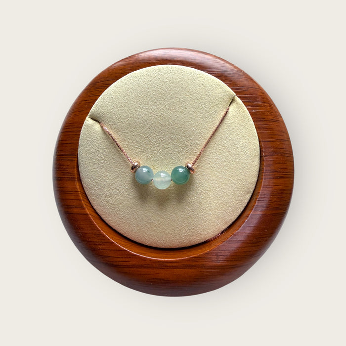 Trio Jadeite Bead Necklace