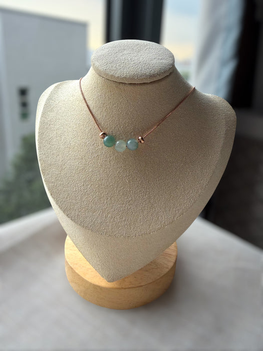 Trio Jadeite Bead Necklace